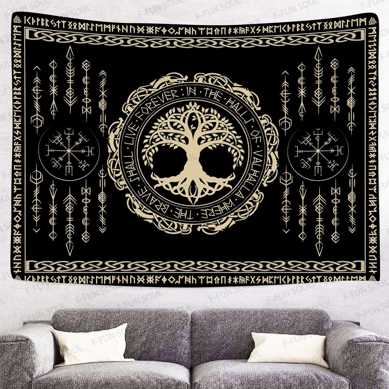 Wall Scroll Tapestry - Norse Mythology Tapestry Indie Bohemian Wall