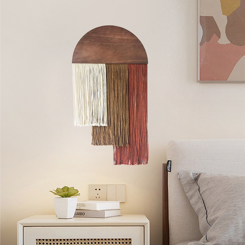 Semi-circular Wooden Tassel Ta - đánh giá và giá Wall Scroll Tapestry