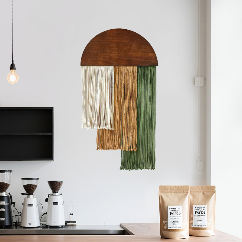 Semi-circular Wooden Tassel Ta - đánh giá và giá Wall Scroll Tapestry