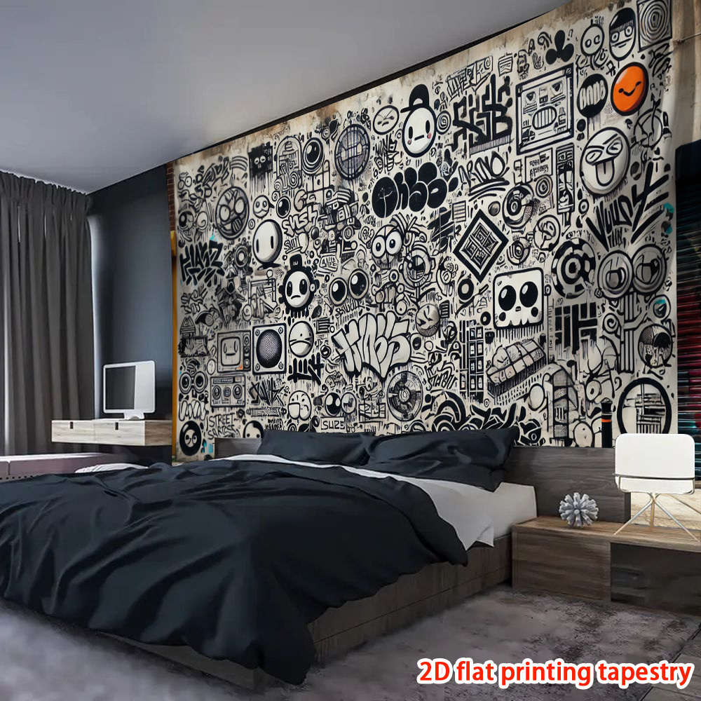 Trendy Graffiti Wall Tapestry  - đánh giá và giá Wall Scroll Tapestry