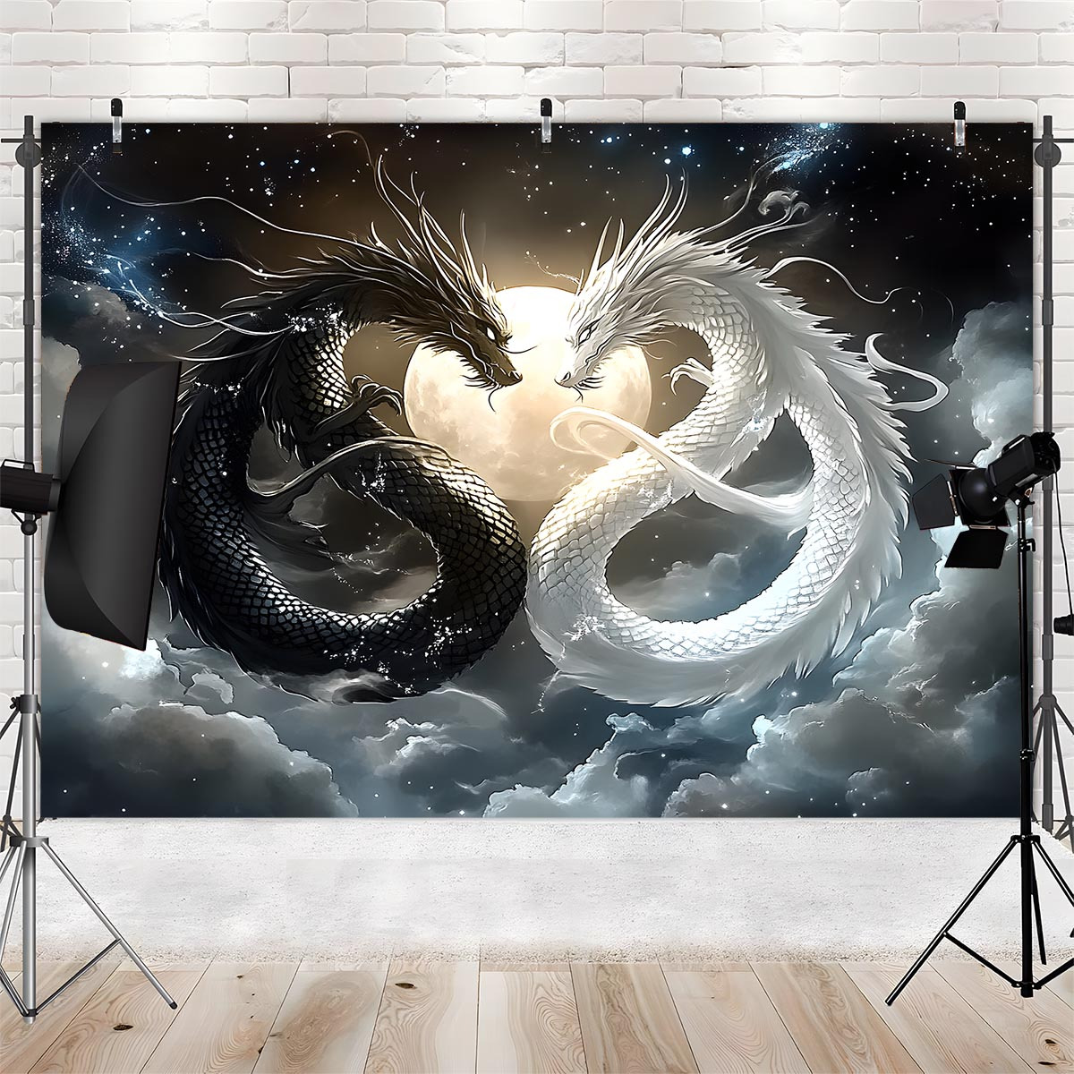 VIKAMA Yin Yang Double Dragon  - đánh giá và giá Wall Scroll Tapestry