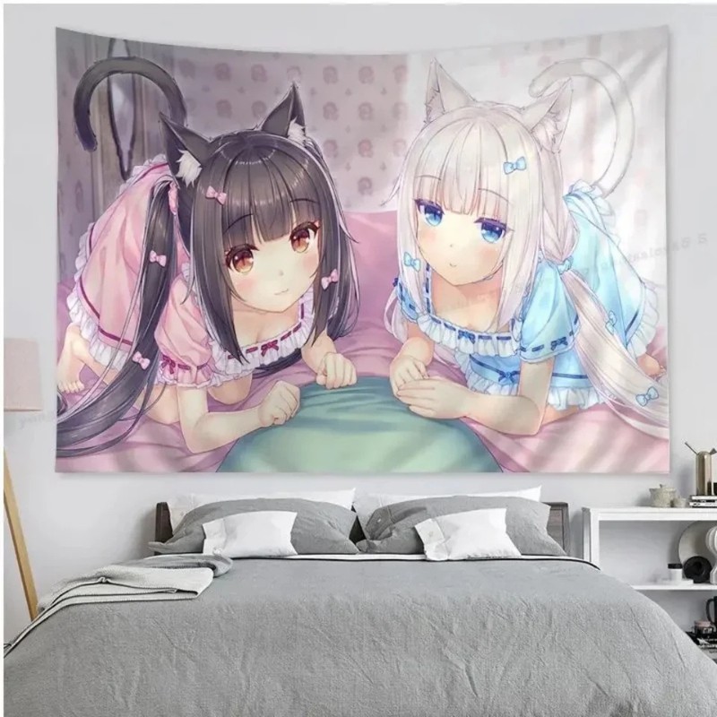 VIKAMA Cat Girl Anime Tapestry - đánh giá và giá Wall Scroll Tapestry
