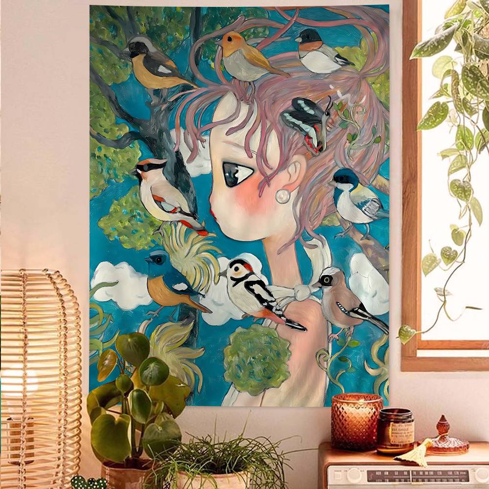 Aya Takano Cartoon Colorful Ta - đánh giá và giá Wall Scroll Tapestry